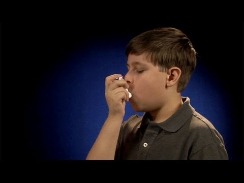 Using a metered dose inhaler (inhaler in mouth)