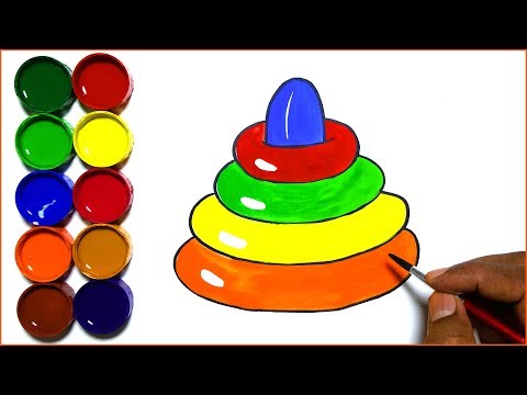 Draw and paint cute Stacking Rings - Lesson 170