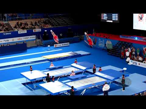 Russian Federation 2 (RUS) M - 2019 Trampoline Worlds, Tokyo (JPN) - Qualification Synchro R2