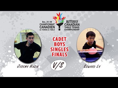 2015 Butterfly Canadian Championships Cadet Boys Singles Finals: Jeremy Hazin v/s Edward Ly