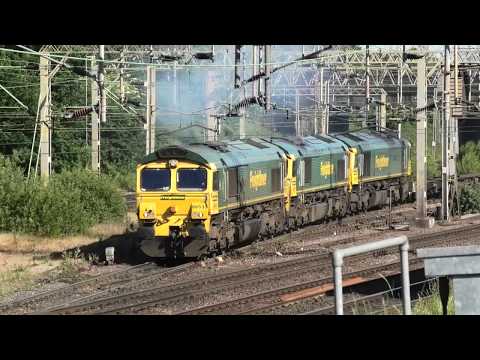 66533 + 66547 + 66594 Triple Header Departs Basford Hall, 30-05-20