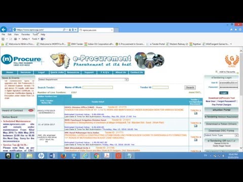 How to login on nprocure for tender
