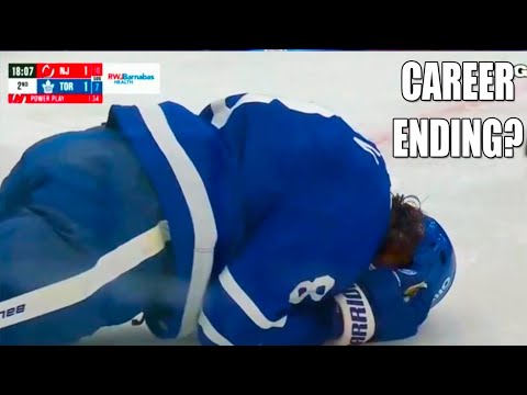 Chris Tanev Injury Leaves Game After Making Contact With Dawson Mercer | Devils vs Maple Leafs 2025