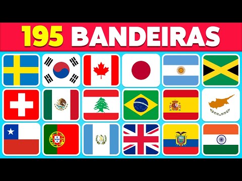 Adivinhe Todas as 195 Bandeiras do Mundo 🚩 | Quiz de Bandeiras dos Países 2024