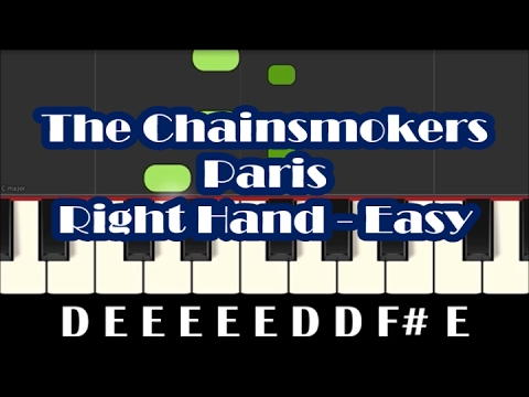 The Chainsmokers - Paris - Right Hand Slow Easy Piano Tutorial - How To Play