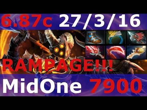 Dota 2 patch 6.87 Clinkz Fnatic MidOne RAMPEGE + rapier + Bloodthorn + Hurricane Pike