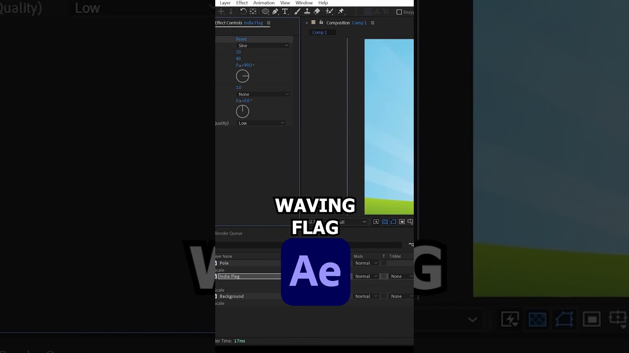 Waving Flag Animation -  Adobe After Effects Tutorial #aftereffectstutorial #adobeaftereffects