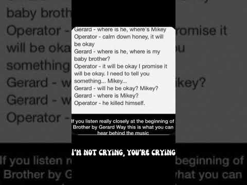 Brother by gerard way, check desc!!, this is so sweet & sad all at once #gerardway #brother #mcr