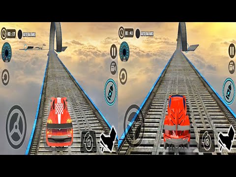 Impossible Car Tracks 3D - Car Driving Stunts Sim | Two Red Cars Levels 1 to 9 Completed Gameplay
