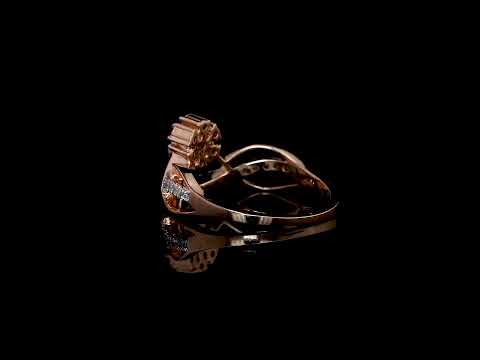18K Rose Gold Diamond Infinity Ring with Floral Cluster Design