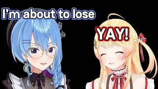 Suisei trolling Kanade in Tetris is so funny