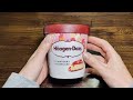 ASMR Haagen Dazs Strawberry Cheesecake Ice Cream Cup Unboxing Satisfying Video