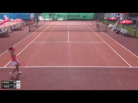 Strange umpire's call against Emilie Francati - 2017 ITF Petit-Bourg