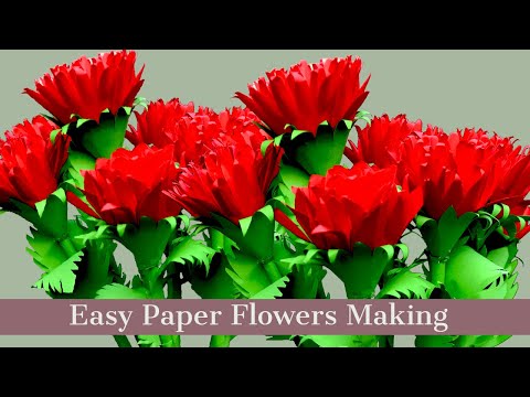 How to Make Paper Flowers | Paper Flowers Making | Paper Crafts