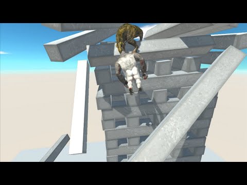 Updated T-REX on Destroyable Modern Building vs ALL UNITS Animal Revolt Battle Simulator