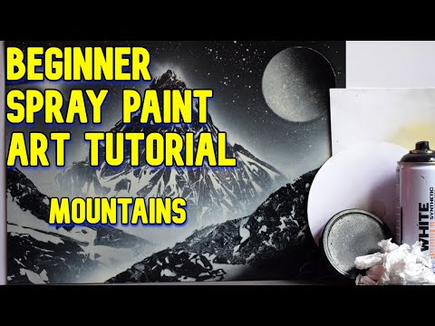 BEGINNERS Spray Paint Art Tutorial - Episode 06 (Mountains)