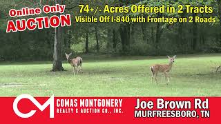 74+/- Acres in 2 Tracts | Online Land Auction | Murfreesboro, TN | Visible from I-840