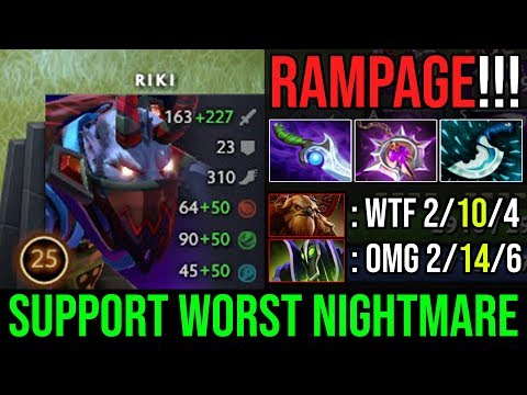 Every Support Worst Nightmare | EPIC Rampage Riki Carry 1Kill Per Min & 12Min Diffusal 8K MMR DotA 2