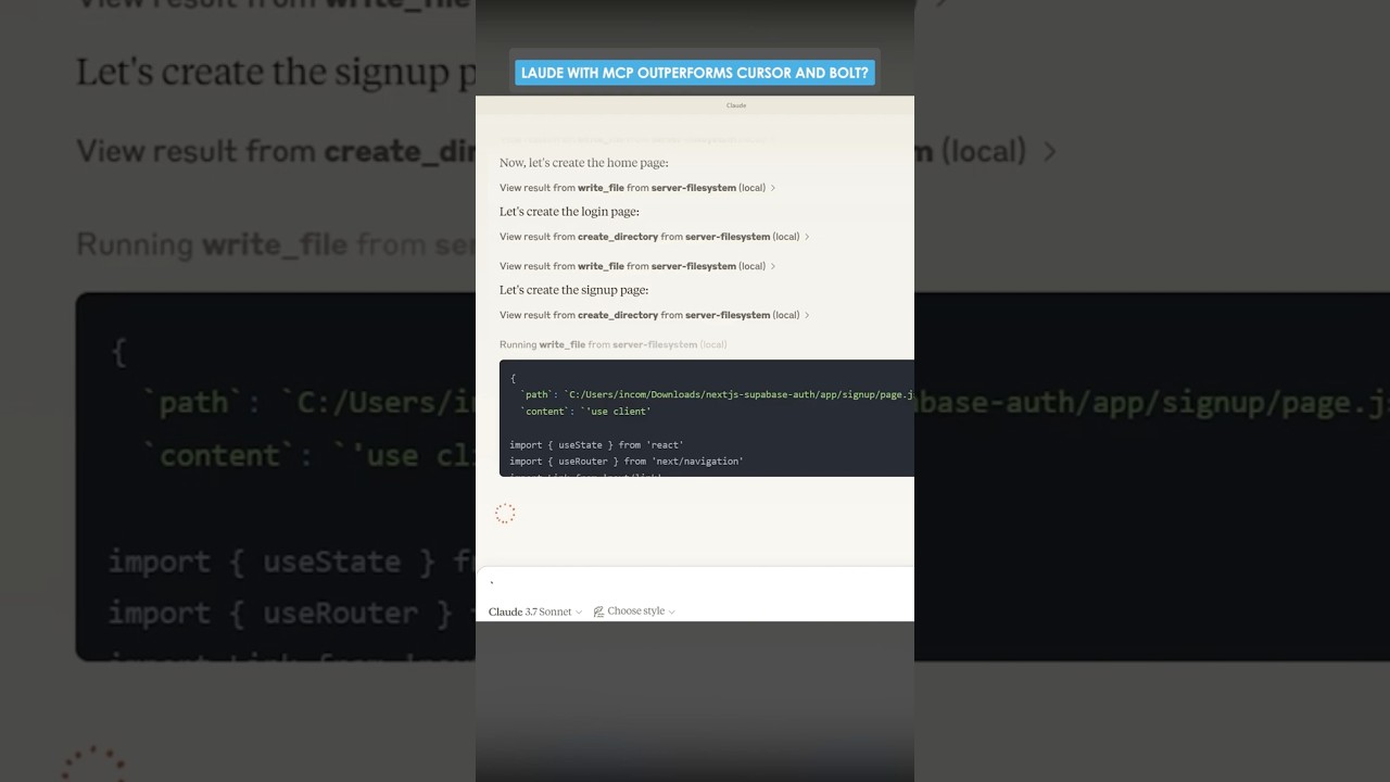 Could Claude with MCP Outperforms Cursor and Bolt? #claudeai #ai