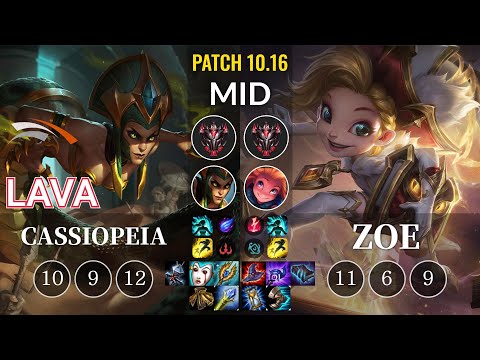 HLE Lava Cassiopeia vs Zoe Mid - KR Patch 10.16