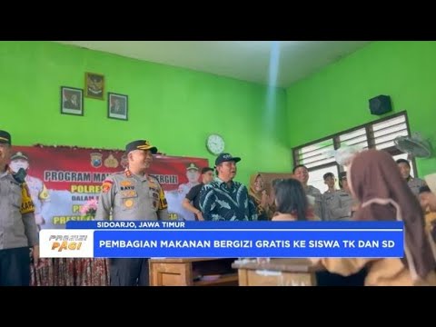 WAKAPOLRESTA SIDOARJO BAGIKAN MAKANAN BERGIZI GRATIS DI SEKOLAH
