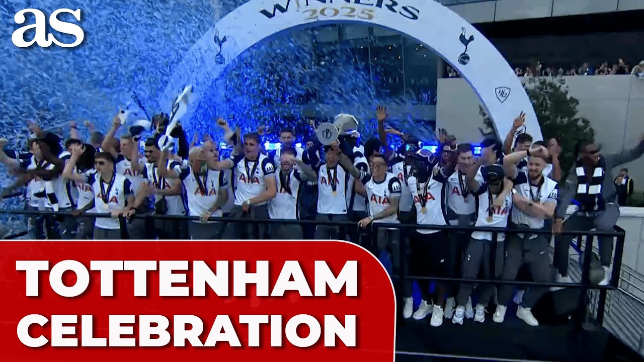 TOTTENHAM HOTSPUR FULL EUROPA LEAGUE TITLE CELEBRATION