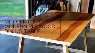 Mid Century Modern Plywood Dining Room Table Build