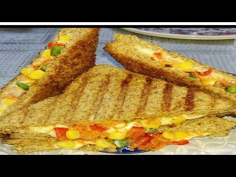How to make Vegetable Sandwich with Cheddar Cheese Quick and Simple recipe by Flavorous Plate