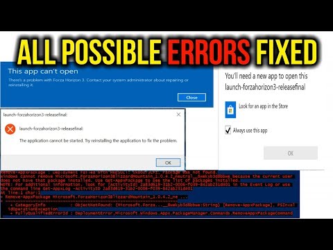 Forza Horizon 3 - All ERRORS FIXED { Deployment Failed / This APP can't Open / Screen Freeze }