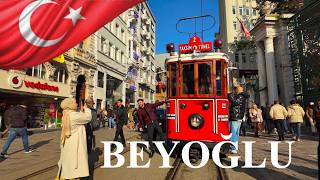 BEYOĞLU'nda YÜRÜYÜŞ, İstanbul, TÜRKİYE 4K