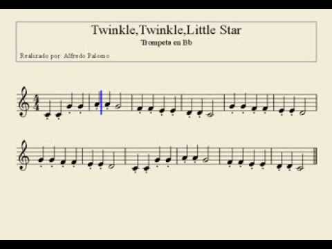 Partitura Twinkle,Twinkle, Little Star Trompeta Bb