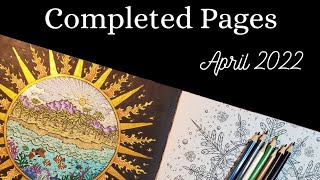 April 2022 Completed Pages | Adult Coloring | #finishedcoloringpages