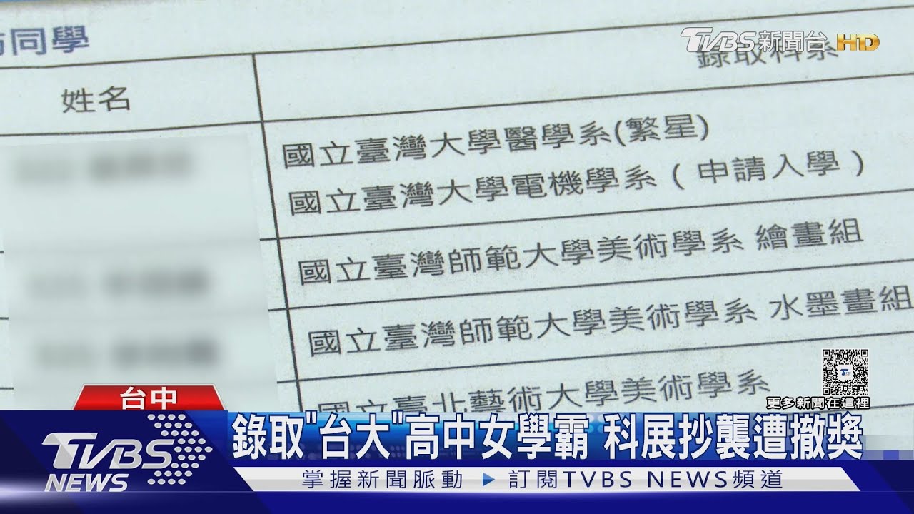 錄取「台大」高中女學霸　科展抄襲「同教授論文」遭撤獎
