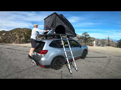 Subaru Forester Roof Top Tent 🚙 ⛺ Thule Roof Box On Top and Cool White Roof!
