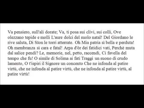 Uitspraak Italiaanse tekst Slavenkoor van Verdi