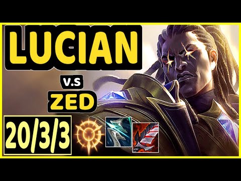 UCAL (LUCIAN) vs ZED - 20/3/3 KDA MID GAMEPLAY - KR Ranked MASTER