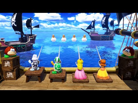Super Mario Party - All Rhythm Minigames (Dry Bones vs Hammer Bro vs Peach vs Daisy)