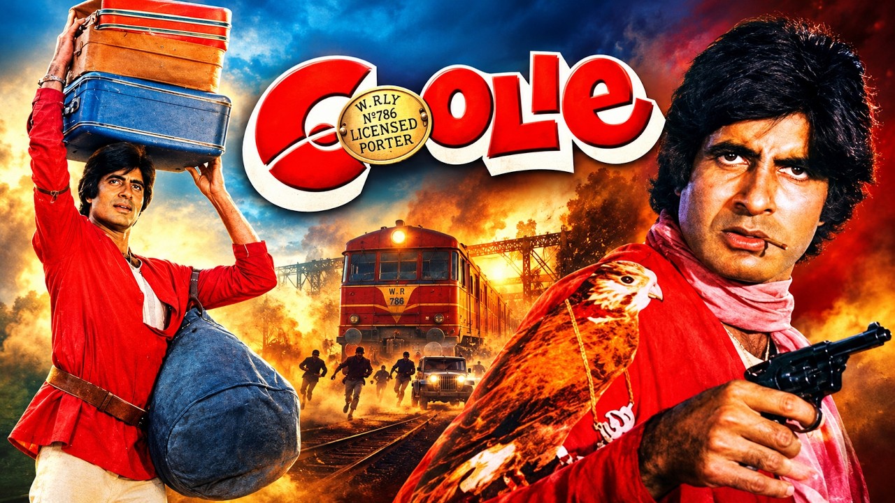 Coolie (1983) Hindi Amitabh Bachchan, Rishi Kapoor, Rati Agnihotri, Kader Khan