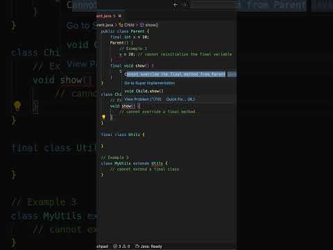 Understand Java's Final Keyword in 60 Seconds #java #finalkeyword #coding #programming