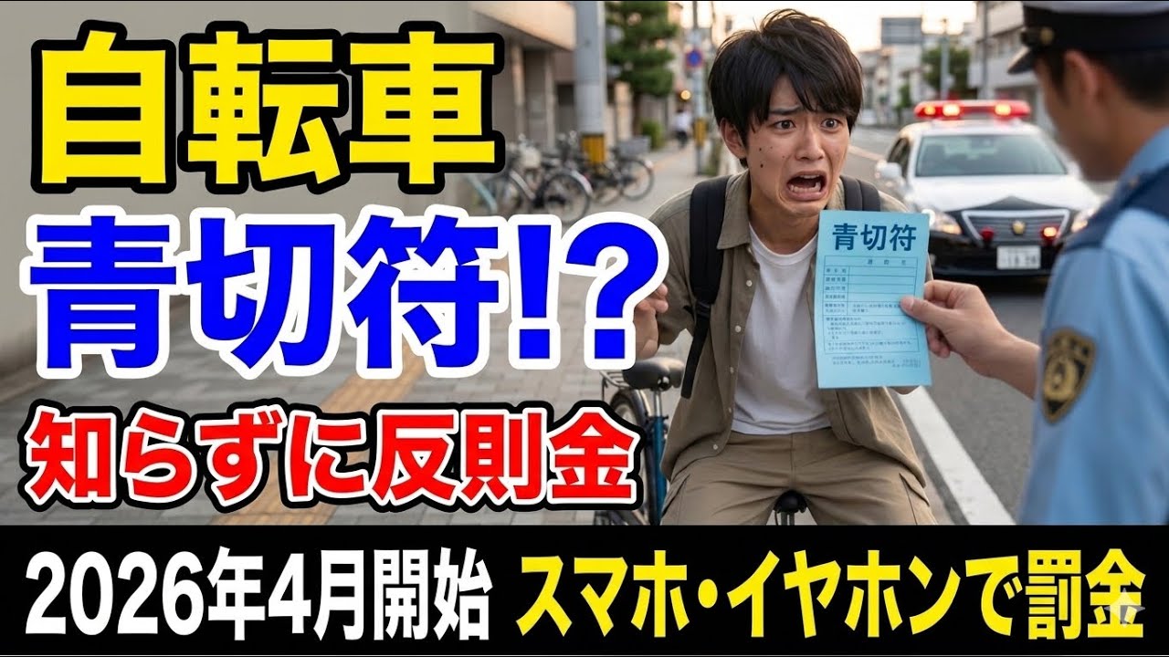 【2026年最新】自転車青切符導入で反則金がヤバい… ながらスマホ12,000円の衝撃💥 新ルール徹底解説