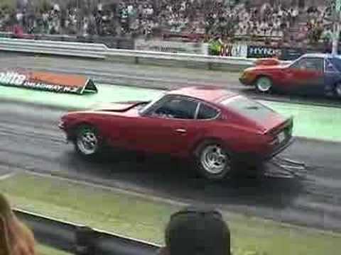 RIPS 240z drag masters 9.077 @ 152 on fully treaded st tyres