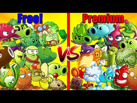 PvZ 2 - FREE vs PREMIUM! Max Level - Plant vs Plant