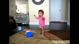 BABY ON THE MOVE! Jillian Learns to Walk!  JillianTubeHD Flashback