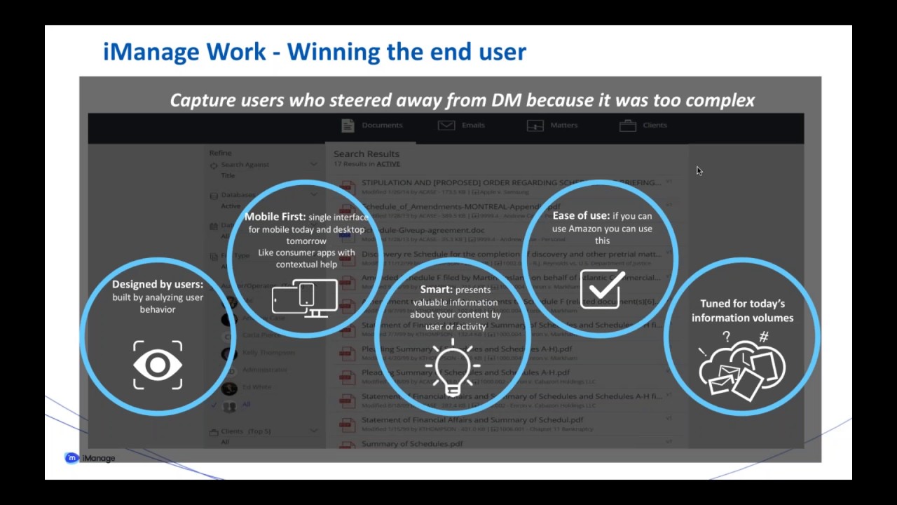iManage Work 10 Document and Email Management for Today’s Law Firm