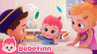 🎨 Coloring Fun with Bora and Brody! | Bebefinn Playtime Cartoon for Kids