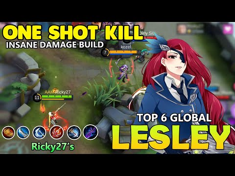 INSANE ONE-SHOT BUILD!! LESLEY BEST BUILD -TOP GLOBAL LESLEY MOBILE LEGENDS