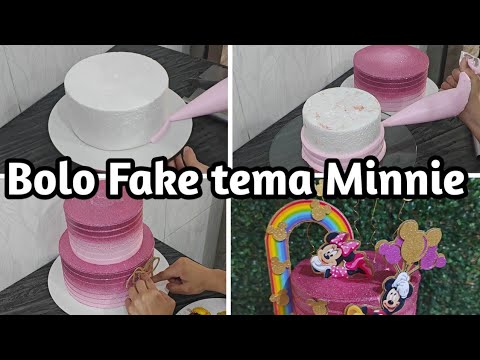 Bolo Chantilly Fake tema Minnie