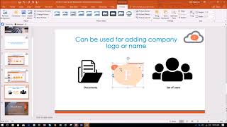 How can I add watermark in my presentation in Microsoft PowerPoint 2016?