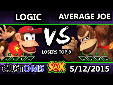 S@X Customs - VGBC | Logic (Diddy) vs Average Joe (Donkey Kong) Loser Top 8 - Smash 4