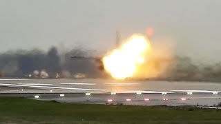 Fighter Jet Engine Explodes During Takeoff